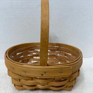 Longaberger Handwoven Basket With Handle & Plastic Liner  American Cancer Societ